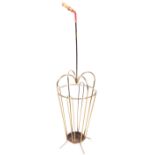 RETRO 20TH CENTURY BRASS WORKED STICKSTAND IN THE FORM OF AN UMBRELLA