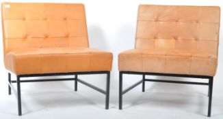 PAIR OF LATE 20TH CENTURY CARAMEL EASY LOUNGE CHAIRS