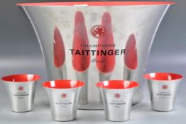 TATTINGER CHAMPAGNE - 21ST CENTURY ICE BUCKET WITH GLASSES