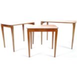 SET OF THREE RETRO VINTAGE TEAK WOOD NEST OF TABLES