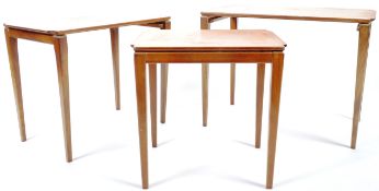 SET OF THREE RETRO VINTAGE TEAK WOOD NEST OF TABLES