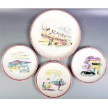 RARE SET OF 1960'S PORSCHE FACTORY GIFT PLATES BY ULMER KERAMIK