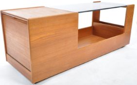 SUPERB RETO MID CENTURY TEAK AND SMOKEY GLASS TOP