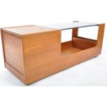 SUPERB RETO MID CENTURY TEAK AND SMOKEY GLASS TOP