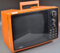 RETRO 1970'S VIBRANT ORANGE HITACHI PORTABLE TELEV