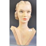 ORIGINAL 1930'S ART DECO PLASTER FEMALE MANNEQUIN