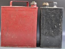 TWO VINTAGE ESSO ADVERTISING FUEL CANS WITH ORIGINAL CAPS