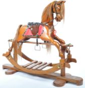 JOHN ROLFE - 1990'S HANDMADE MAHOGANY CHILDS ROCKING HORSE