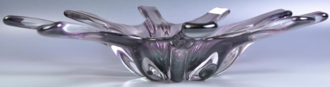 RETRO VINTAGE 20TH CENTURY PURPLE ART GLASS SPLATT