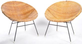 RETRO VINTAGE WICKER ATOMIC SATELLITE CHAIRS