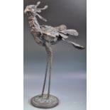 20TH CENTURY BRONZE EFFECT SCULPTURE OF A MYTHICAL PHOENIX BIRD