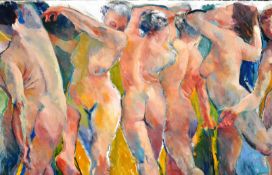 PLÒI - LARGE AND IMPRESSIVE OIL ON CANVAS DEPICTING NUDE CLASSICAL FEMALES