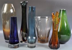 COLLECTION OF LARGE STUDIO ART GLASS VASES