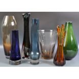 COLLECTION OF LARGE STUDIO ART GLASS VASES