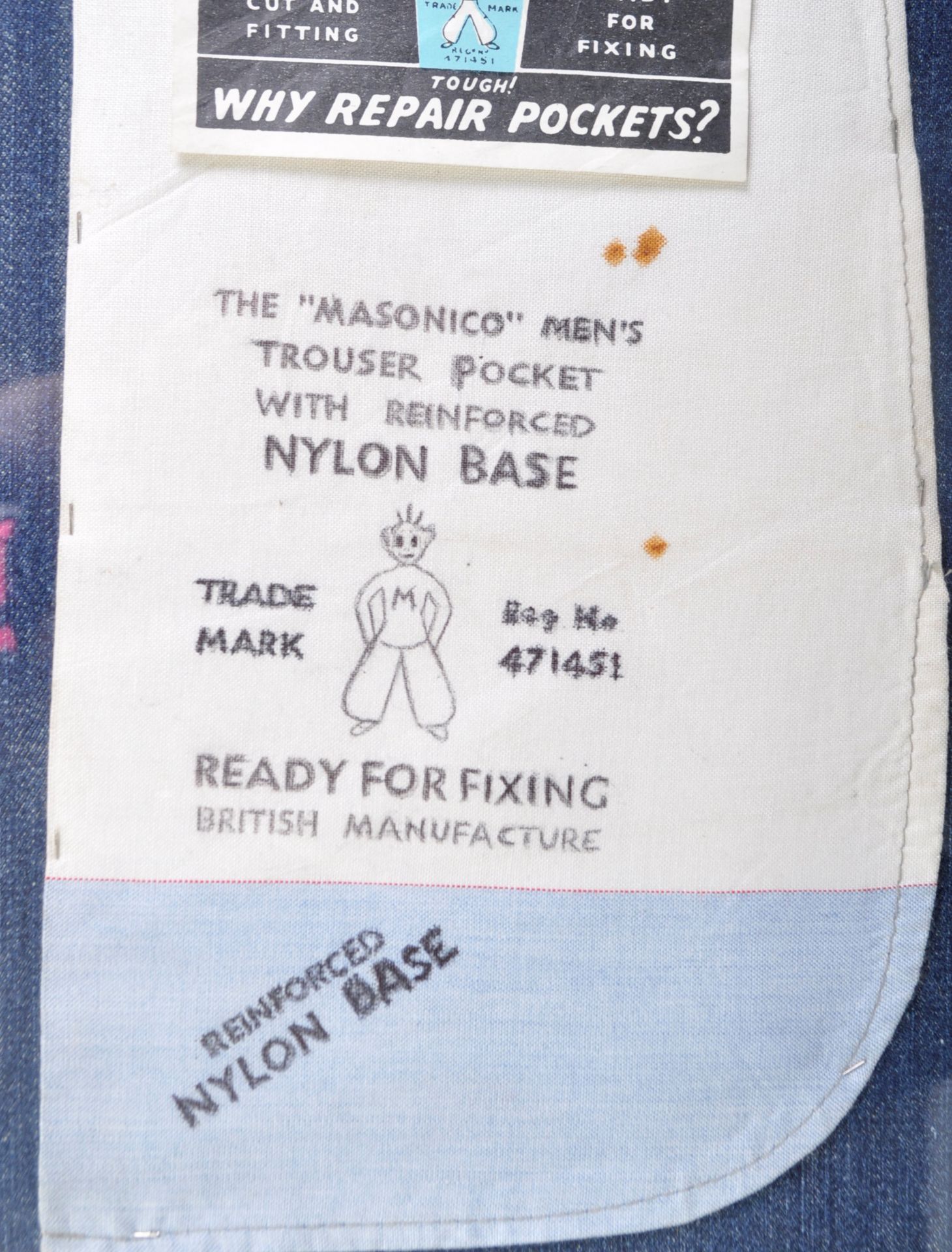 THE MASONICO TROUSER POCKET - FRAMED AND GLAZED ADVERTISING POCKET - Bild 3 aus 5