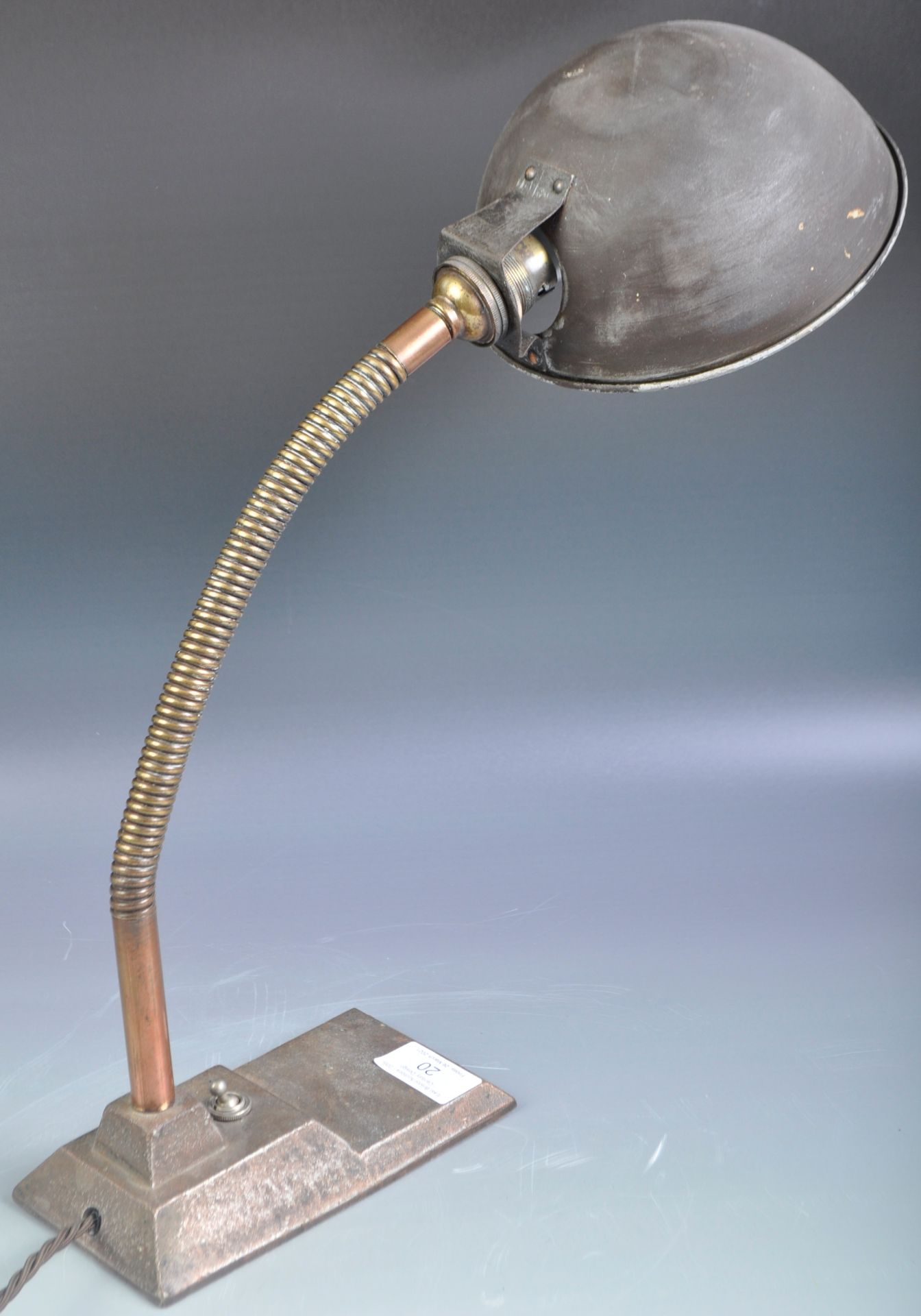 ART DECO FRENCH INDUSTRIAL GOOSENECK ARM DESK LAMP - Image 6 of 6