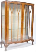 EARLY 20TH CENTURY ART DECO WALNUT VENEERED GLASS DISPLAY CABINET