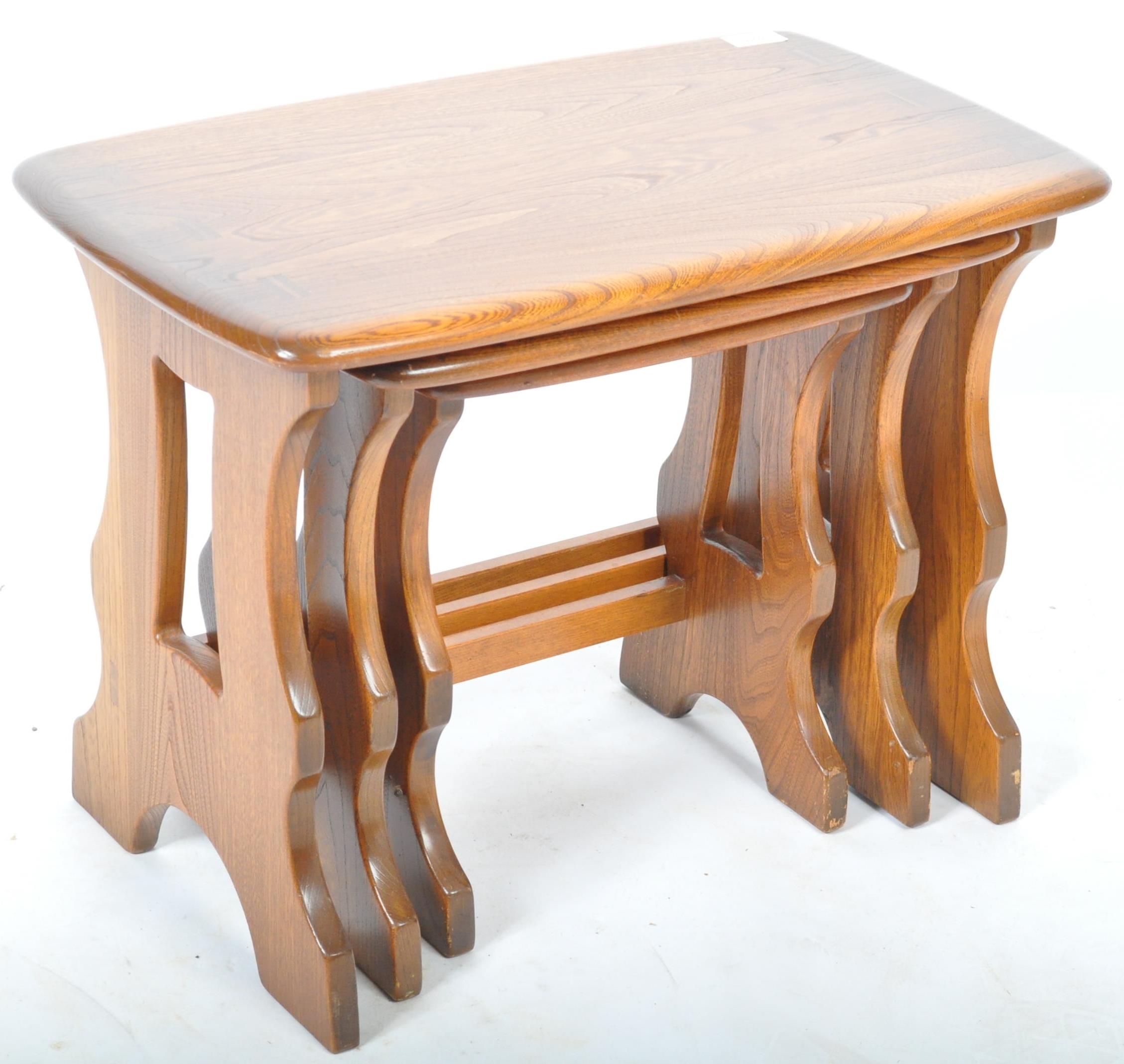 LUCIAN ERCOLANI - ERCOL - CHANTRY NEST OF ELM TABLES - Image 2 of 6
