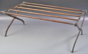 ANTIQUE EARLY 20TH CENTURY BRASS AND COPPER LUGGAGE RACK