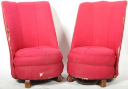 PAIR OF 1930'S FRENCH ART DECO HIGH BACK COCKTAIL CHAIRS