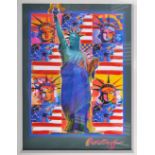 PETER MAX - GOD BLESS AMERICA WITH FIVE LIBERTIES