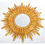 CONTEMPORARY HEAVY GILT PLASTER SUNBURST MIRROR