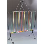 MID CENTURY MULTI COLOURED ATOMIC WIRE MAGAZINE RACK