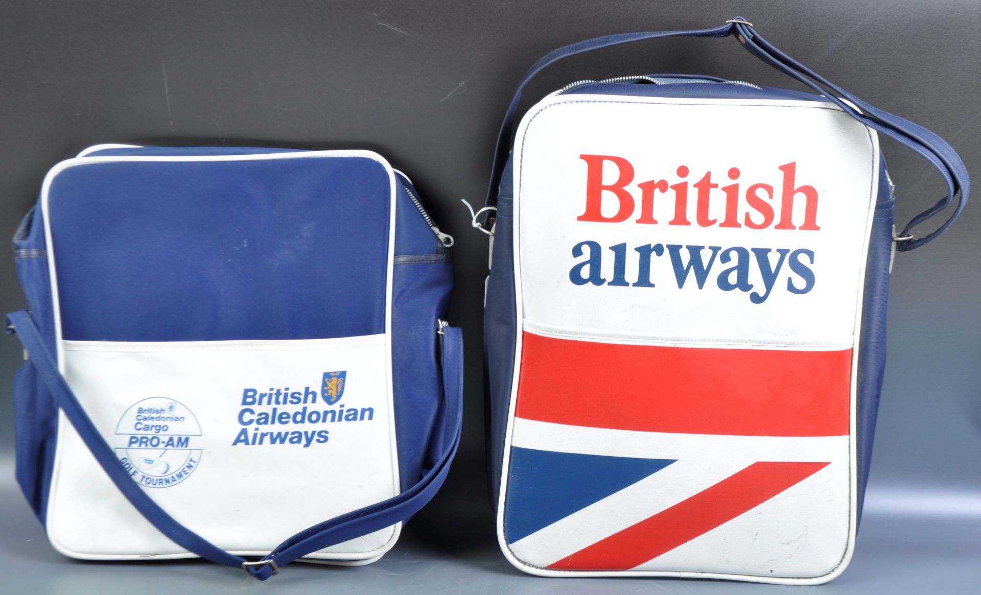 BRITISH AIRWAYS VINTAGE LEATHER ADVERTISING BAG AND ANOTHER
