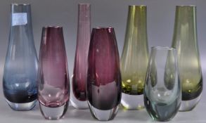 COLLECTION OF WHITEFRIARS AND OTHER GLASS VASES
