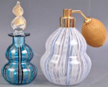 TWO VINTAGE MURANO VENETIAN GLASS PERFUME BOTTLES