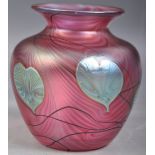 DAVE BARRAS - OKRA GLASS - IRIDESCENT PINK VASE