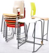 ROBIN DAY - HILLE - SE - SET OF PLASTIC & WOOD STACKING CHAIRS