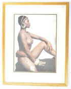 1980'S FRAMED AND GLAZED PHOTOGRAPH OF A NUDE LADY