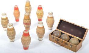 VINTAGE EARLY 1920'S SET OF SKITTLES AND BALLS