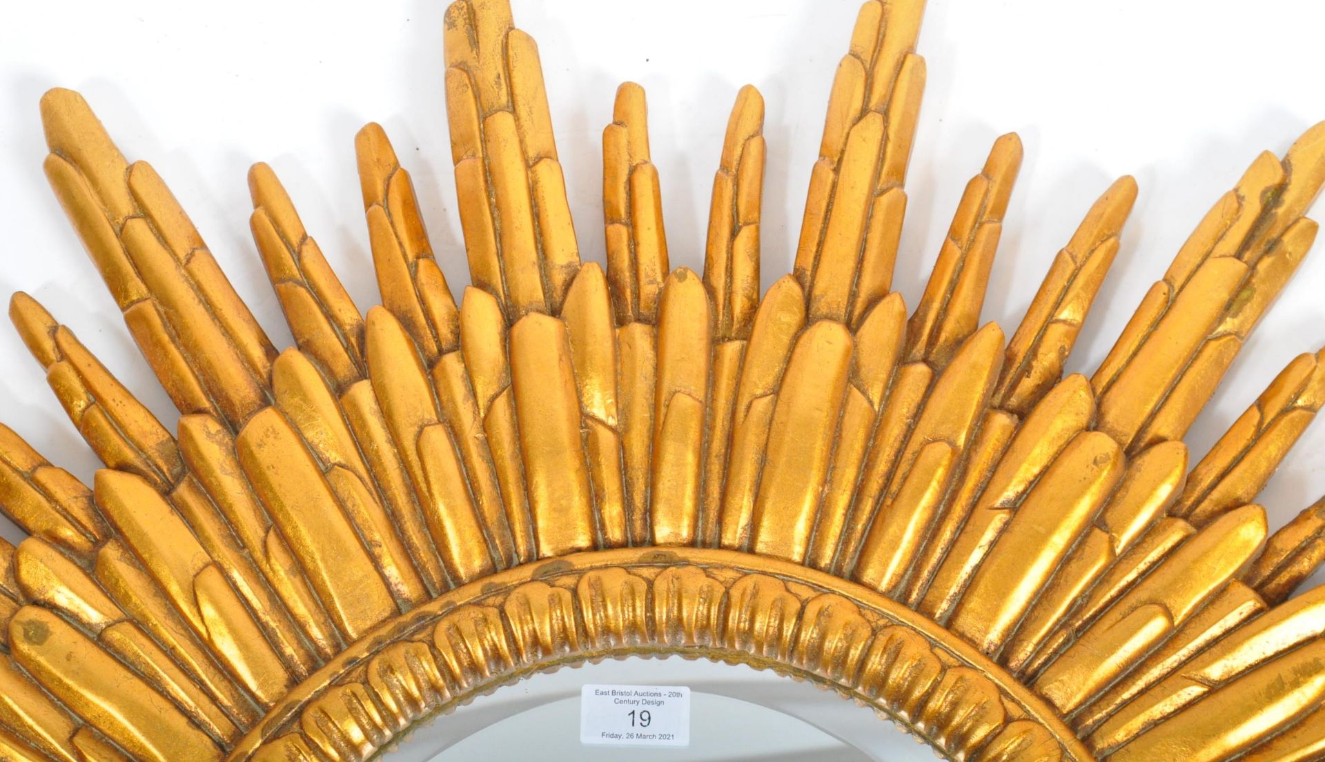 CONTEMPORARY HEAVY GILT PLASTER SUNBURST MIRROR - Image 2 of 4