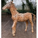 LARGE IMPRESSIVE 20TH CENTURY DRIFTWOOD SCULPTURE OF A HORSE