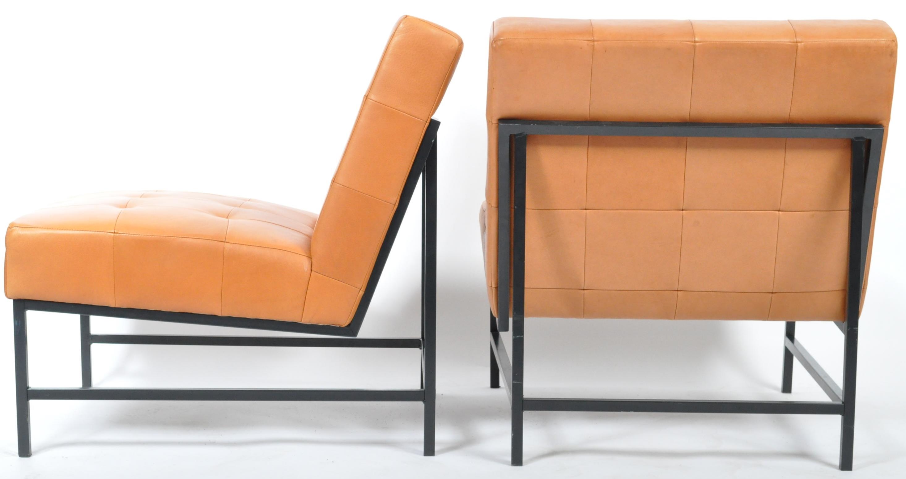 PAIR OF LATE 20TH CENTURY CARAMEL EASY LOUNGE CHAIRS - Image 7 of 8