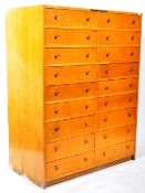 LARGE MID CENTURY GOLDEN OAK 18 DRAWER CHEST OF DRAWERS