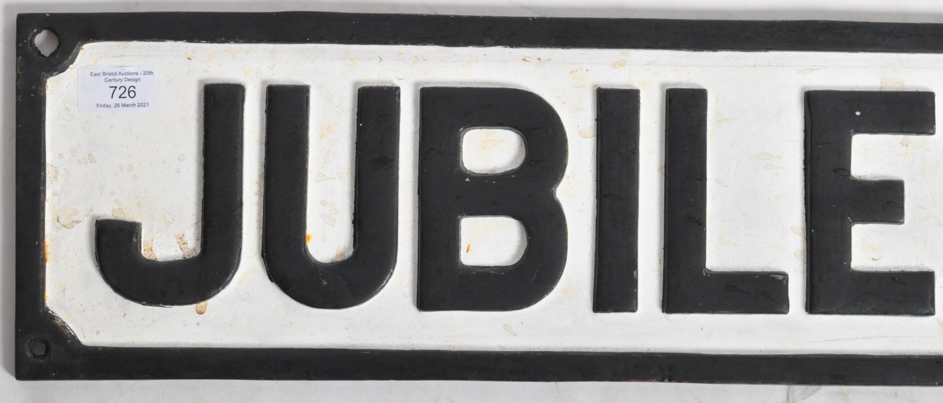 RETRO VINTAGE EARLY 20TH CENTURY CAST IRON JUBILEE ROAD STREET SIGN - Bild 2 aus 5