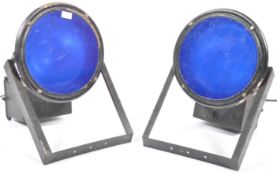 PAIR OF RETRO METAL CASED THEATER SPOT LAMP LIGHTS