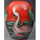 ANITA HARRIS - SWANS - LIMITED EDITION SIGNED VASE