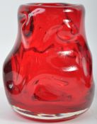 WHITEFRIARS MODEL 9843 KNOBBLY VASE IN RUBY RED