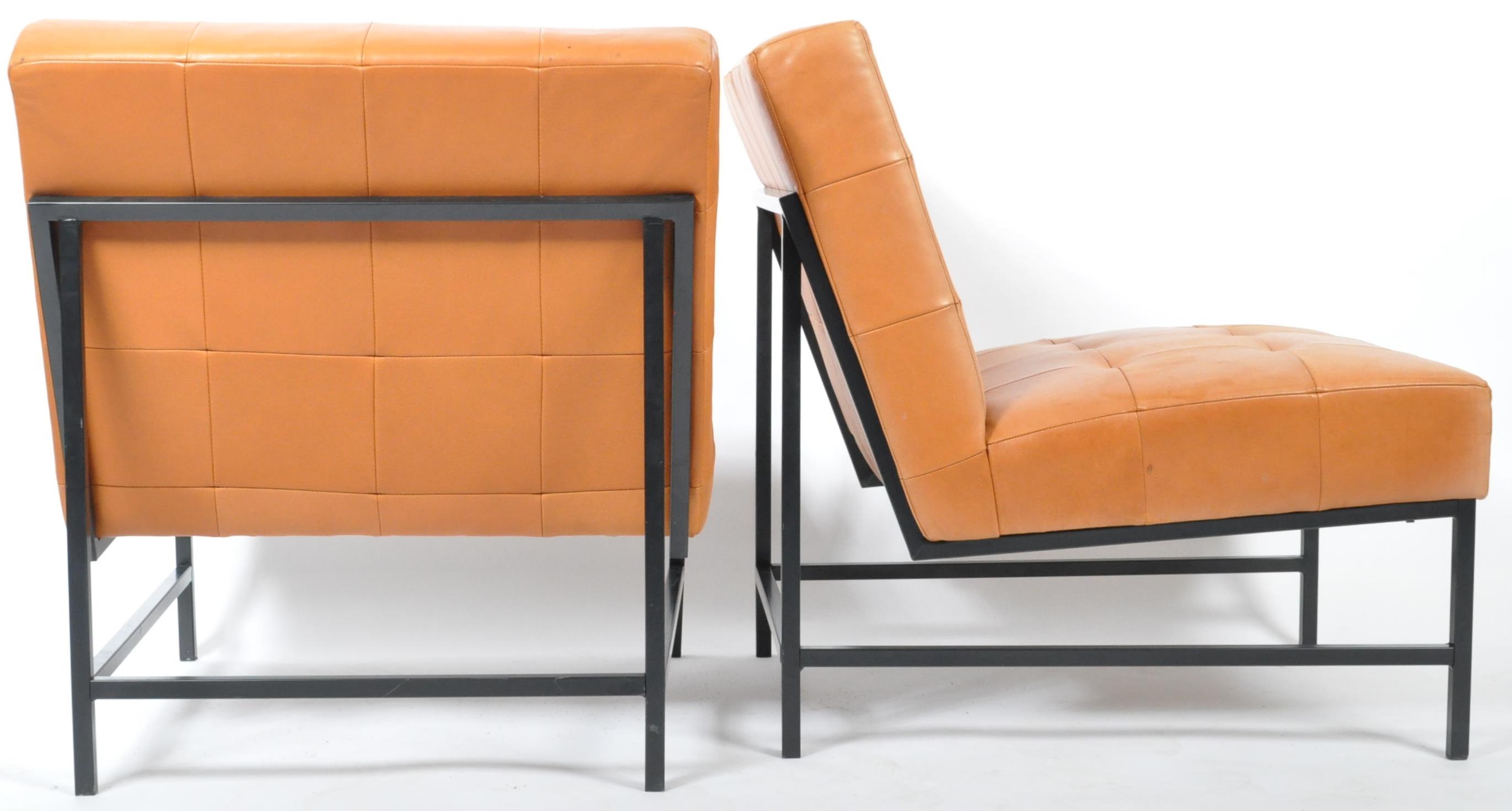 PAIR OF LATE 20TH CENTURY CARAMEL EASY LOUNGE CHAIRS - Image 6 of 8