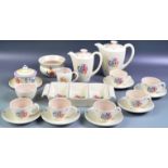 TRUDA CARTER - POOLE POTTERY - CERAMIC FLORAL TEA SERVICE