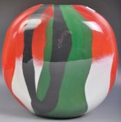 SVAJA GLASS STUDIO ART GLASS VASE IN RED & GREEN