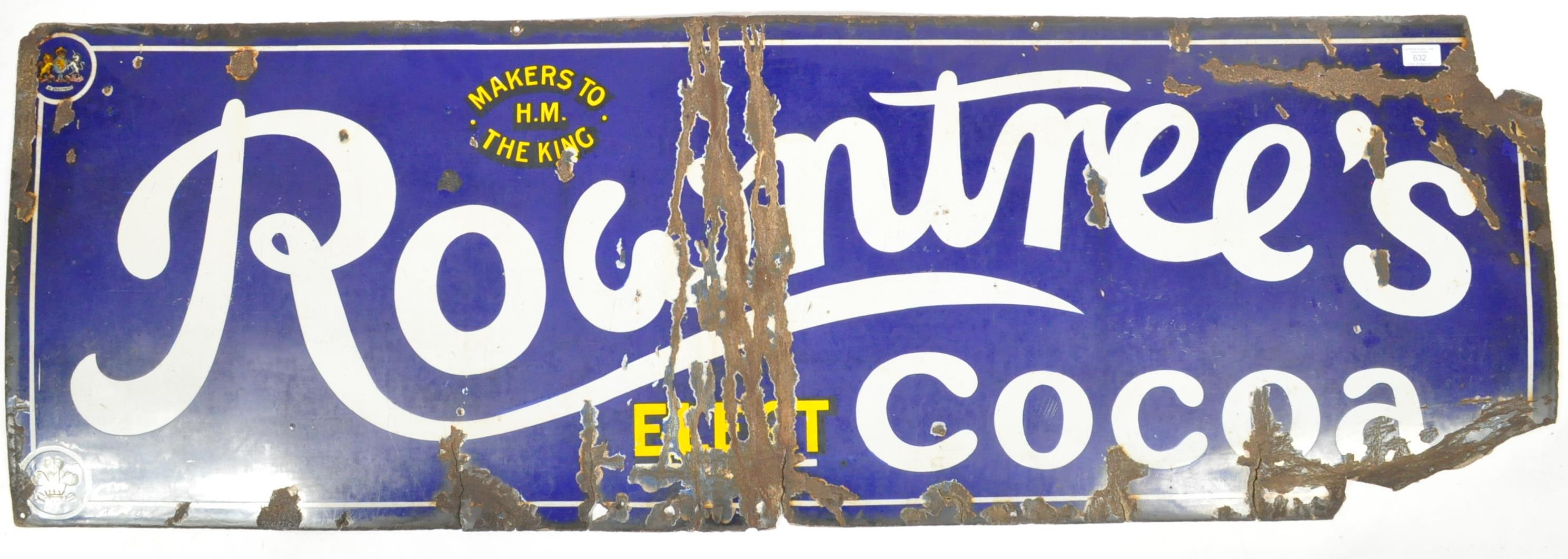 ROWNTREE'S VINTAGE ENAMEL WORKED PORCELAIN SHOP SIGN