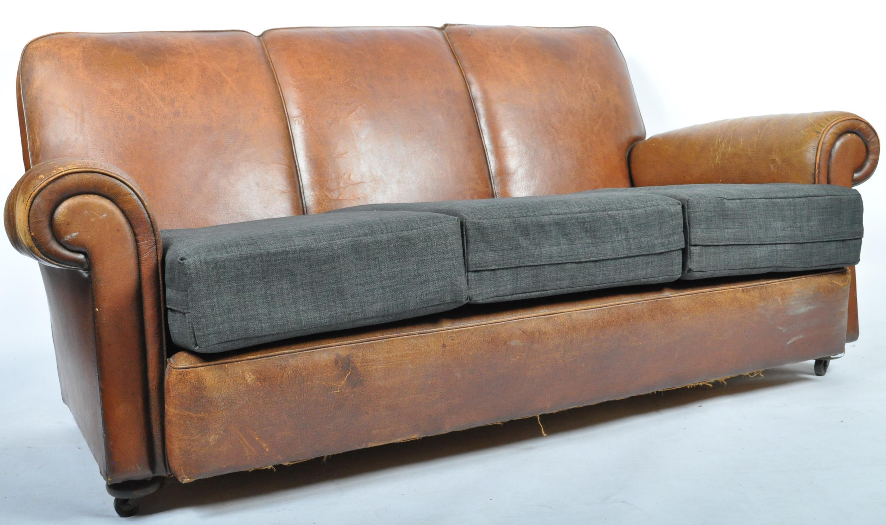 VINTAGE ART DECO CHESTERFIELD THREE SEATER SOFA SETTEE