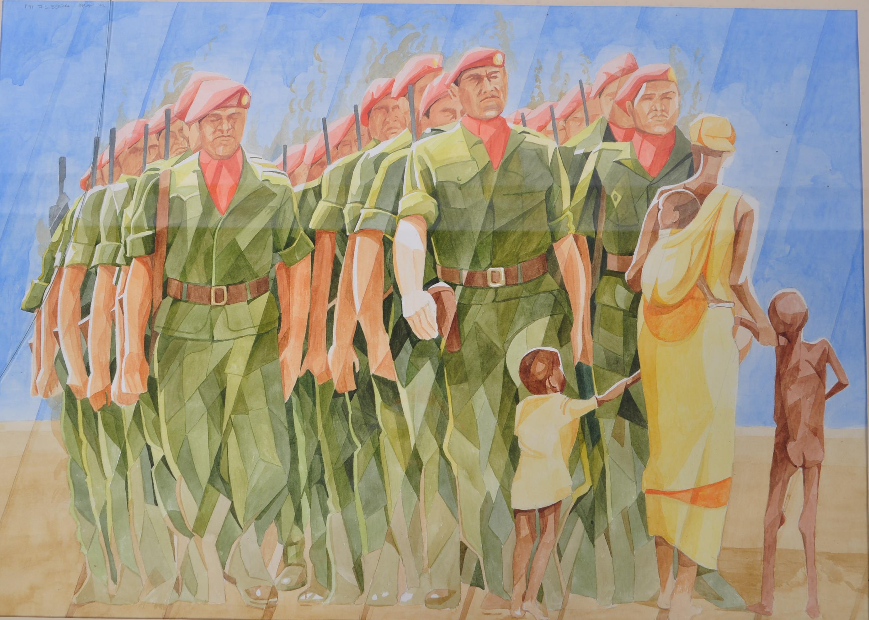 JS BEDFORD - ONWARD CHRISTIAN SOLDIERS - WATERCOLOUR PAINTING - Image 3 of 4