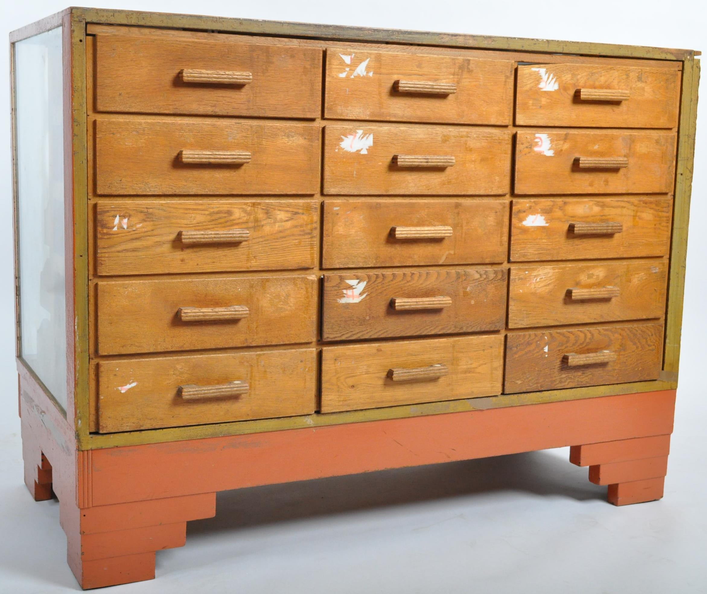 ART DECO HABERDASHERY SHOP DISPLAY MULTI DRAWER COUNTER - Image 4 of 9