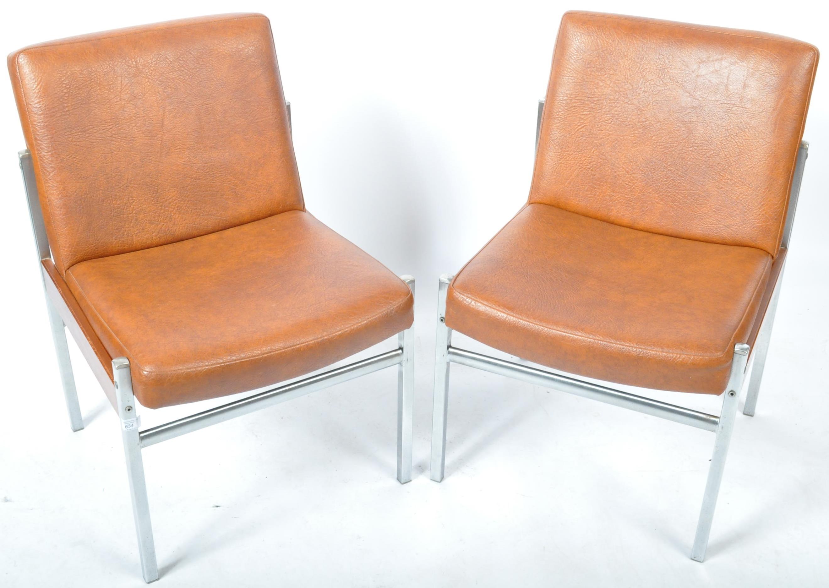 ANTOCKS LAIRN - PAIR OF CHROME AND LEATHER SIDE CHAIRS - Image 2 of 6